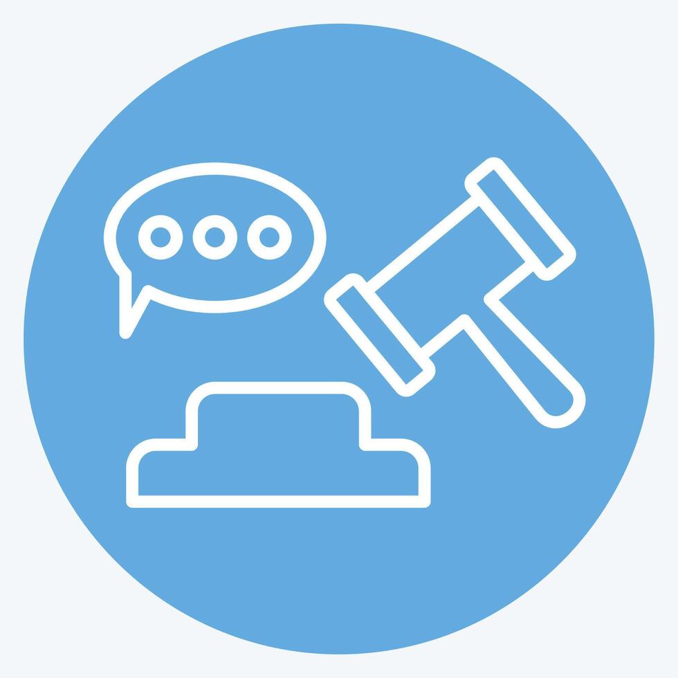 Icon Verdict. related to Justice symbol. blue eyes style. simple design editable vector
