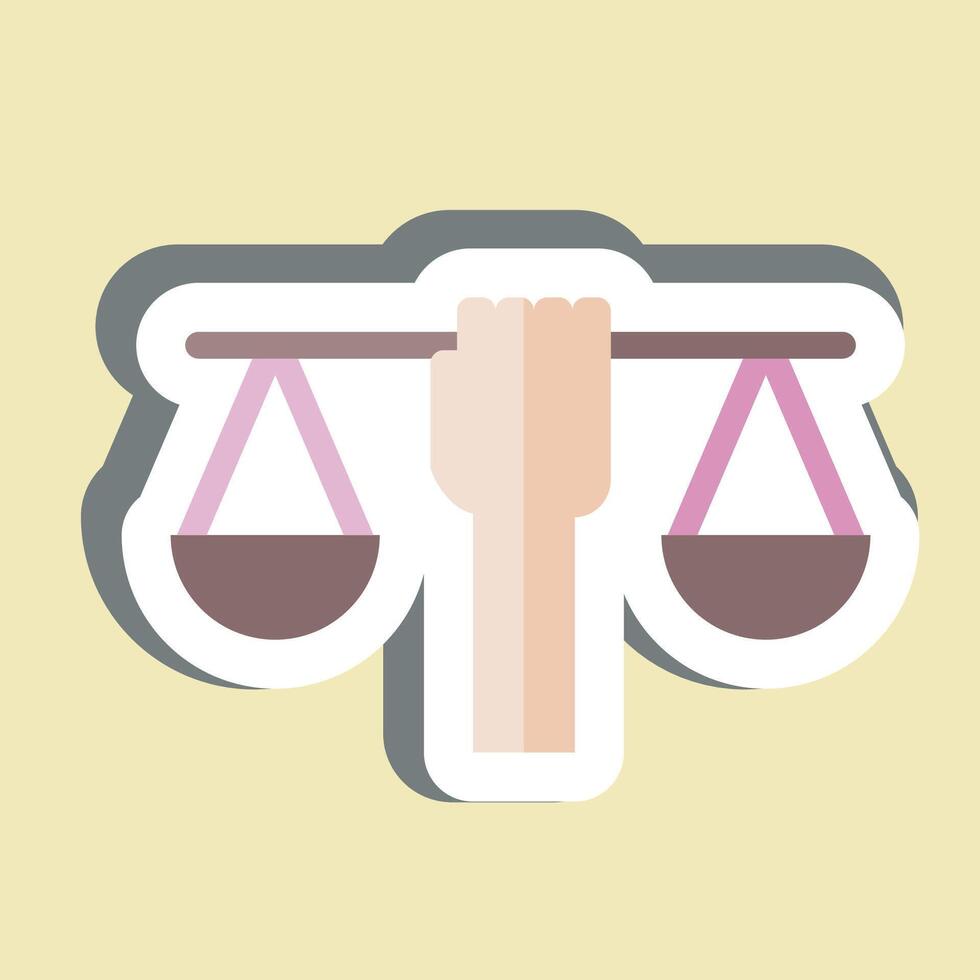 Sticker Human Right. related to Justice symbol. simple design editable vector