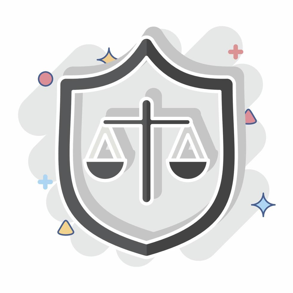 Icon Justice. related to Justice symbol. comic style. simple design editable vector
