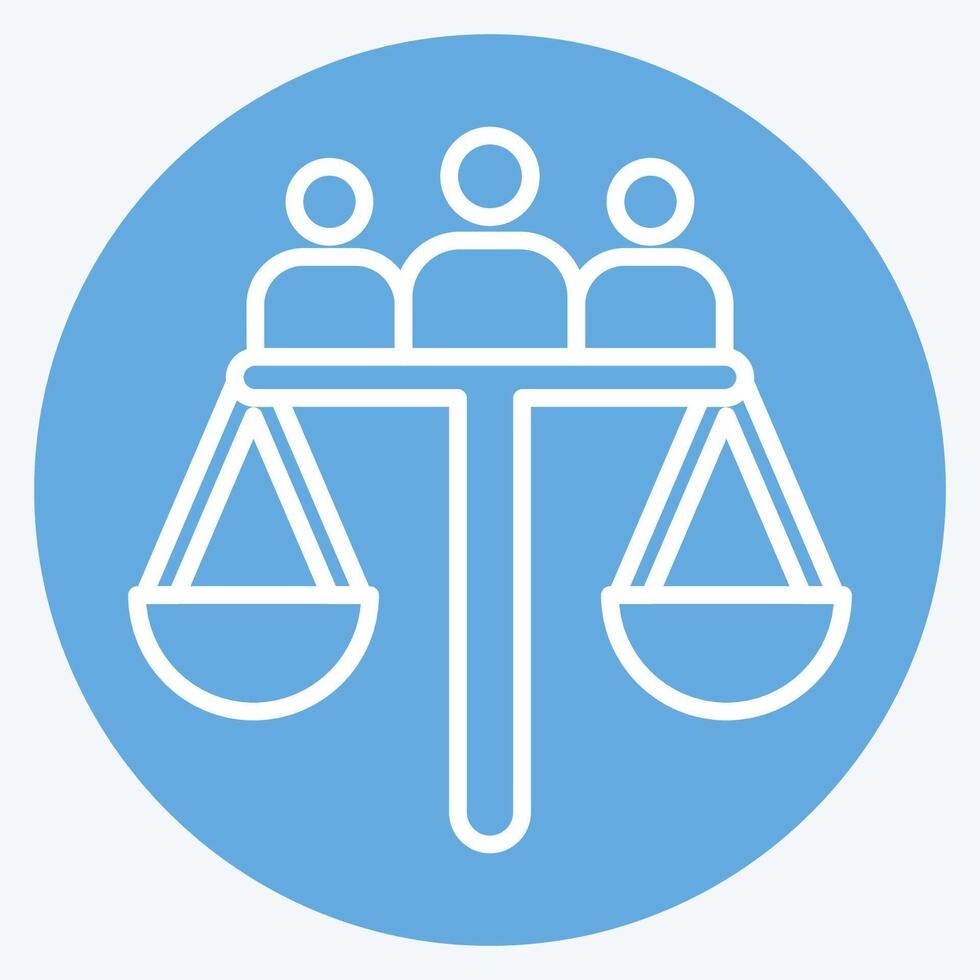 Icon Judgment. related to Justice symbol. blue eyes style. simple design editable 1 vector