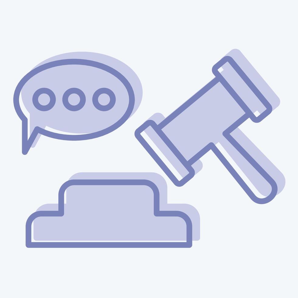 Icon Verdict. related to Justice symbol. two tone style. simple design editable vector