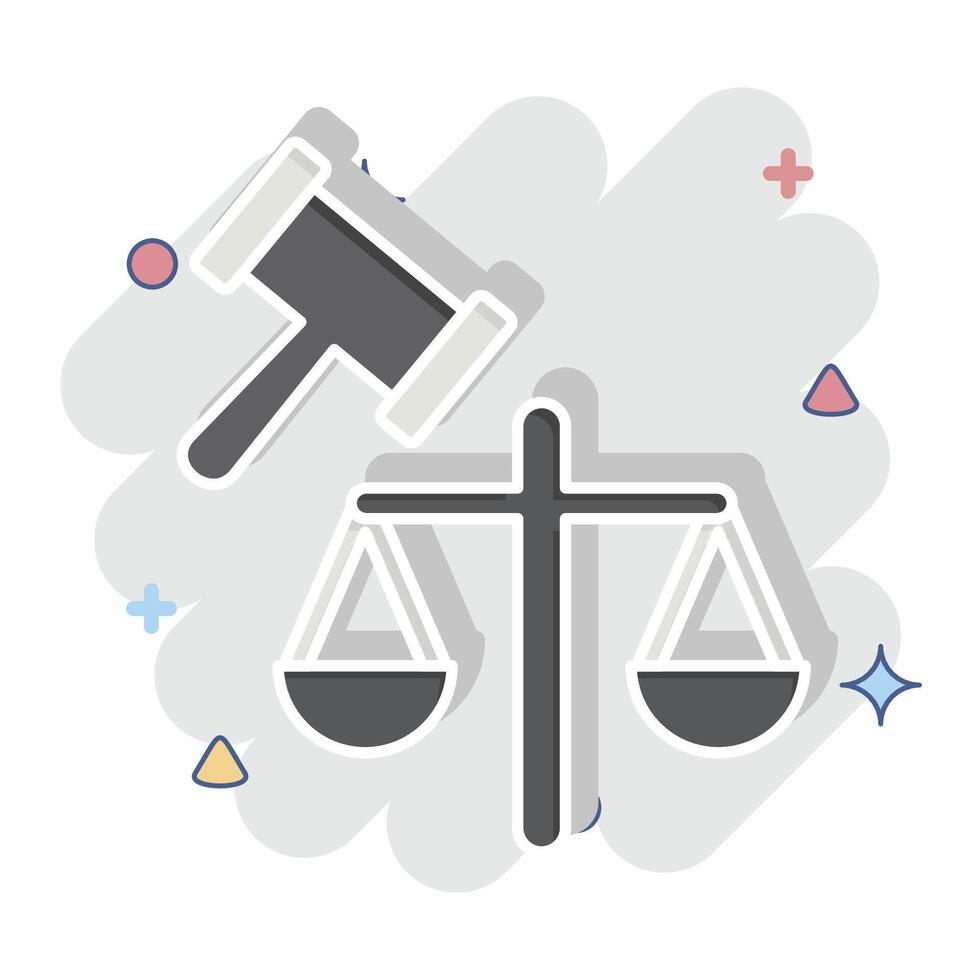 Icon Jury. related to Justice symbol. comic style. simple design editable 1 vector