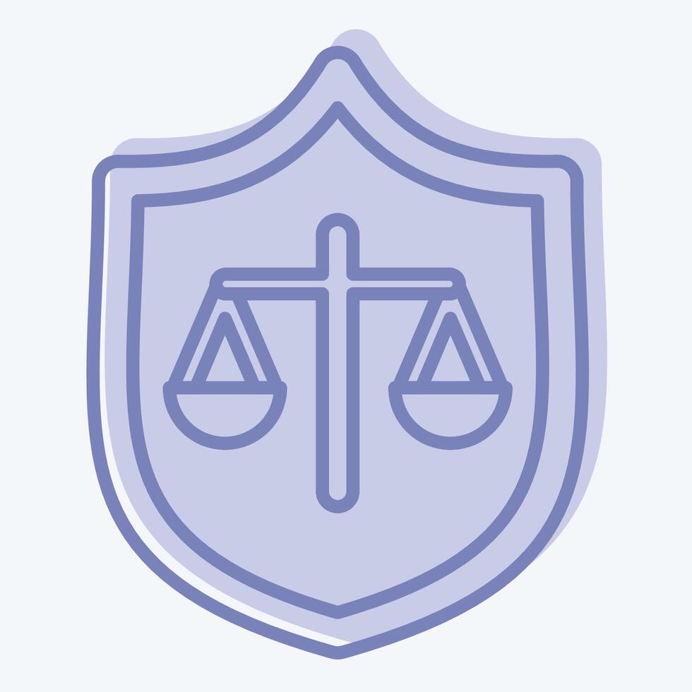 Icon Justice. related to Justice symbol. two tone style. simple design editable vector
