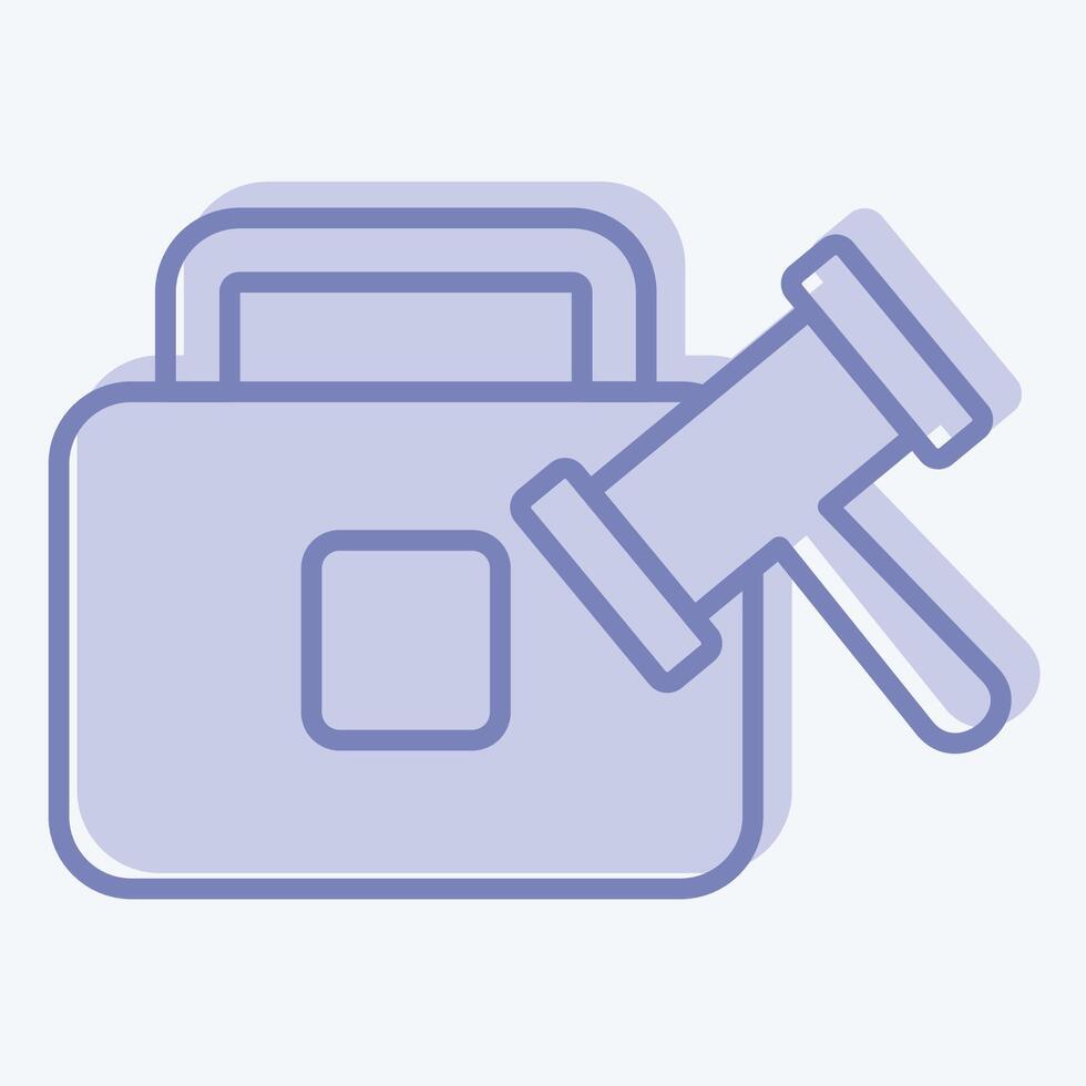 Icon Case. related to Justice symbol. two tone style. simple design editable vector