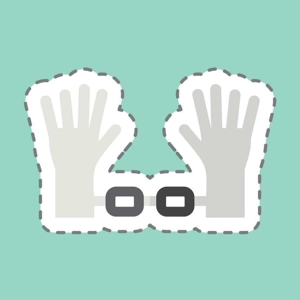 Sticker line cut Freedom. related to Justice symbol. simple design editable vector