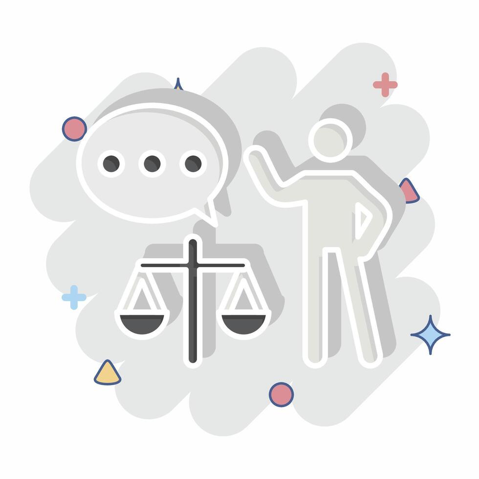 Icon Lawyer. related to Justice symbol. comic style. simple design editable vector