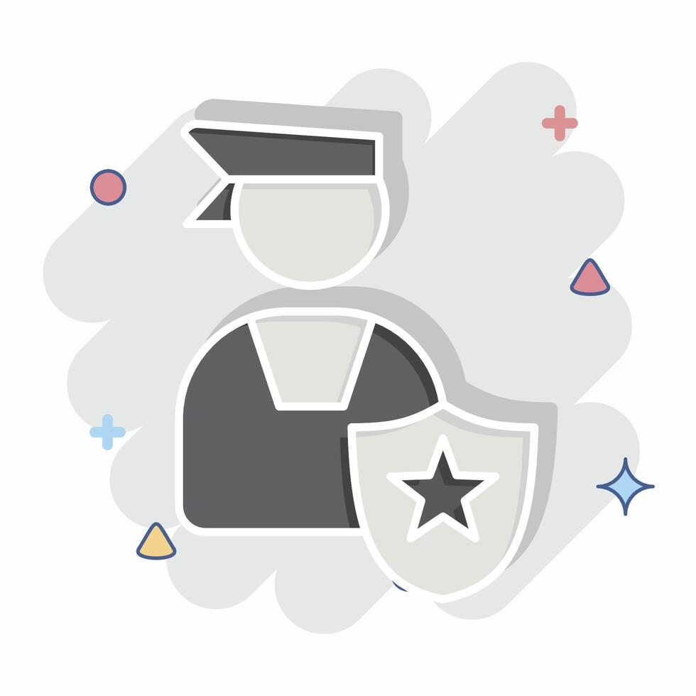 Icon Authority. related to Justice symbol. comic style. simple design editable vector