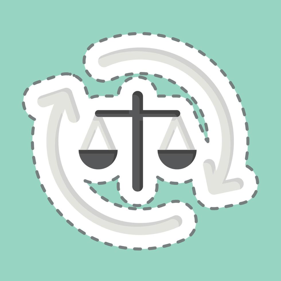 Sticker line cut Legal Process. related to Justice symbol. simple design editable vector