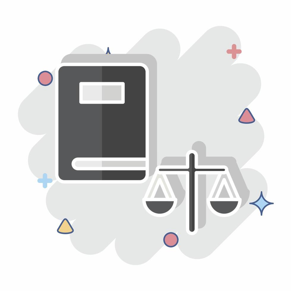 Icon Legal. related to Justice symbol. comic style. simple design editable vector