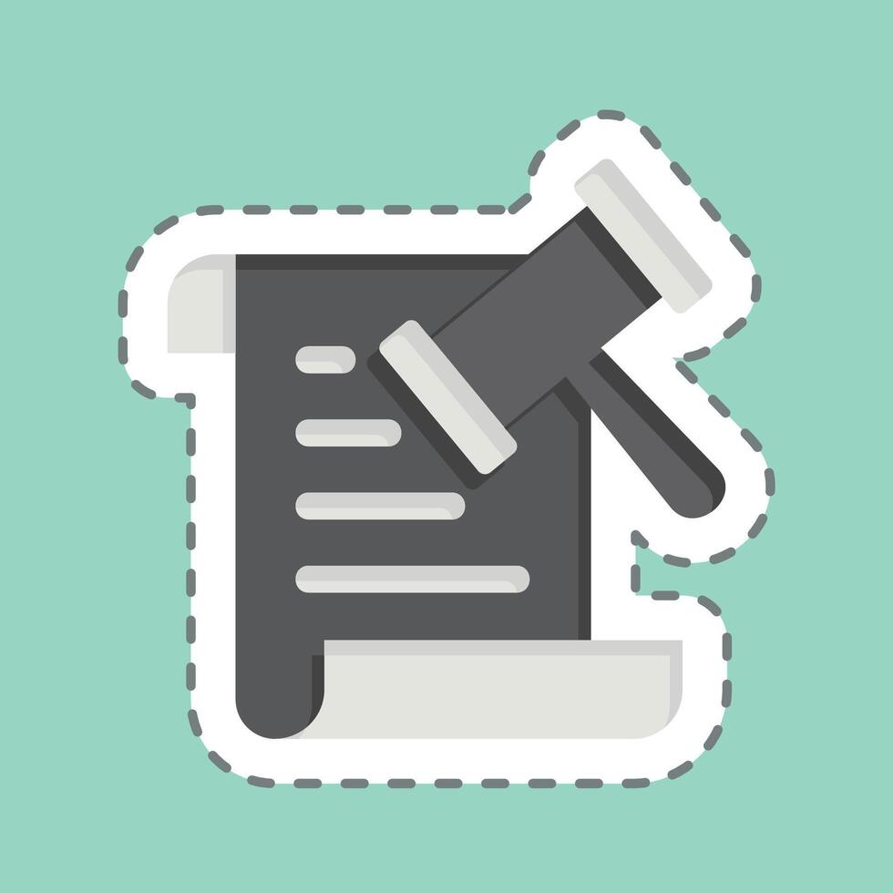 Sticker line cut Law. related to Justice symbol. simple design editable vector