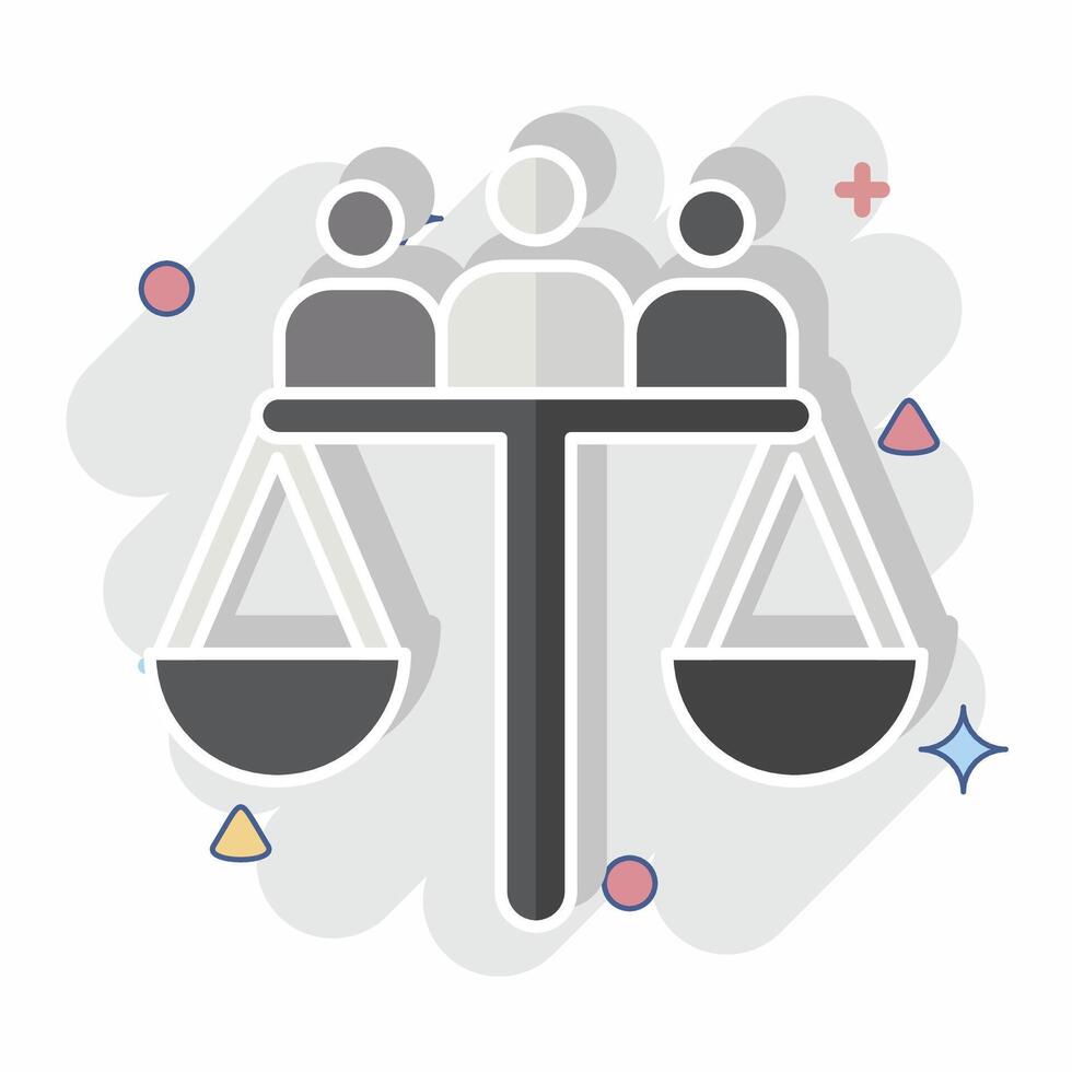 Icon Judgment. related to Justice symbol. comic style. simple design editable 1 vector