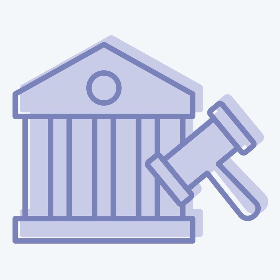 Icon Court. related to Justice symbol. two tone style. simple design editable vector