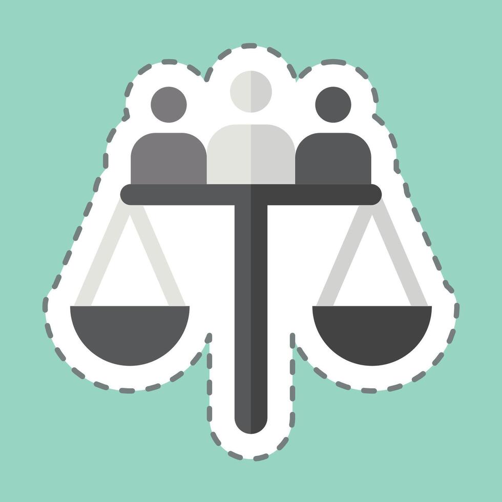 Sticker line cut Judgment. related to Justice symbol. simple design editable 1 vector