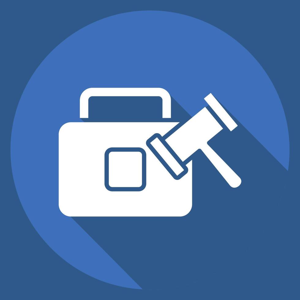 Icon Case. related to Justice symbol. long shadow style. simple design editable vector
