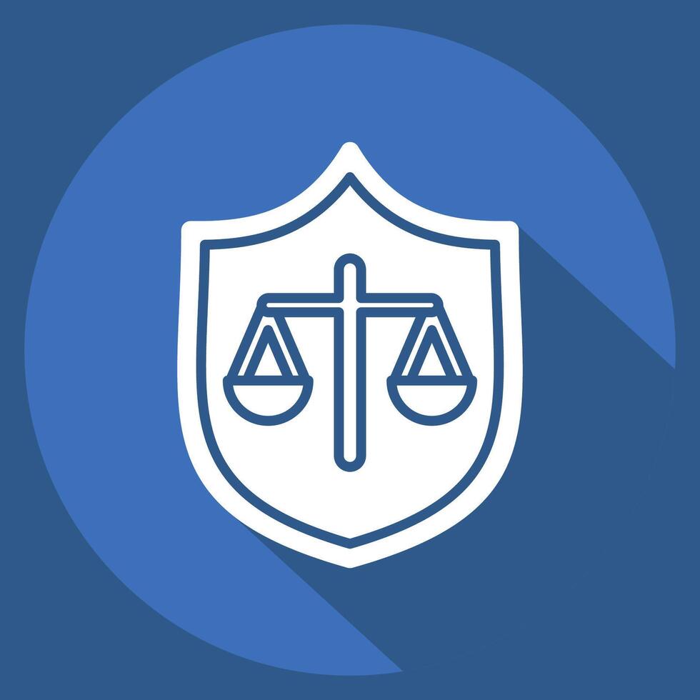 Icon Justice. related to Justice symbol. long shadow style. simple design editable vector