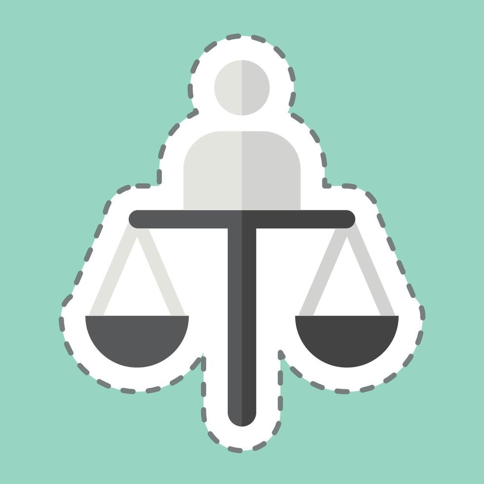 Sticker line cut Judgment. related to Justice symbol. simple design editable vector