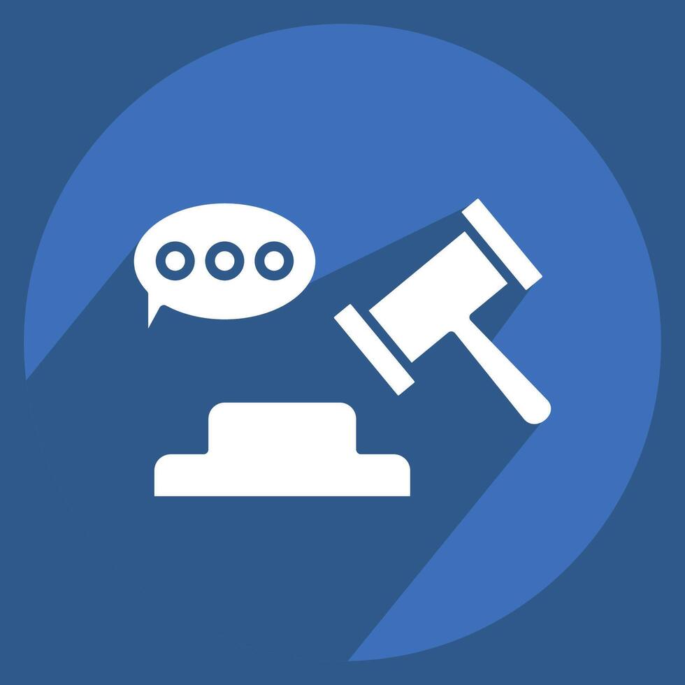 Icon Verdict. related to Justice symbol. long shadow style. simple design editable vector