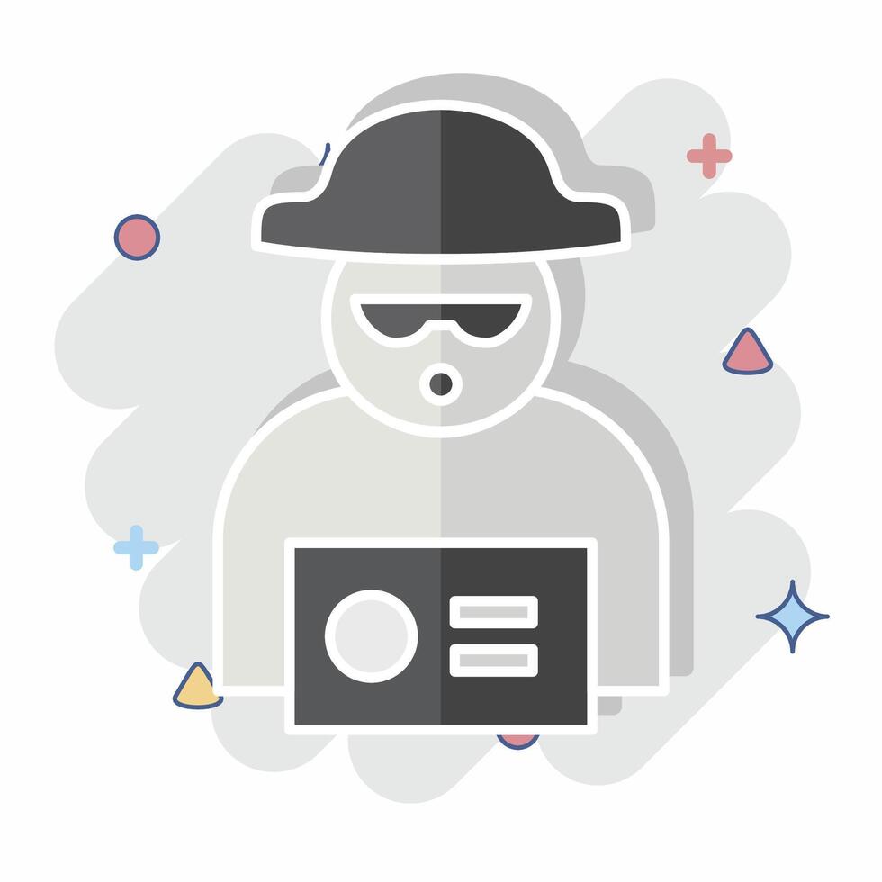 Icon Warrant. related to Justice symbol. comic style. simple design editable vector