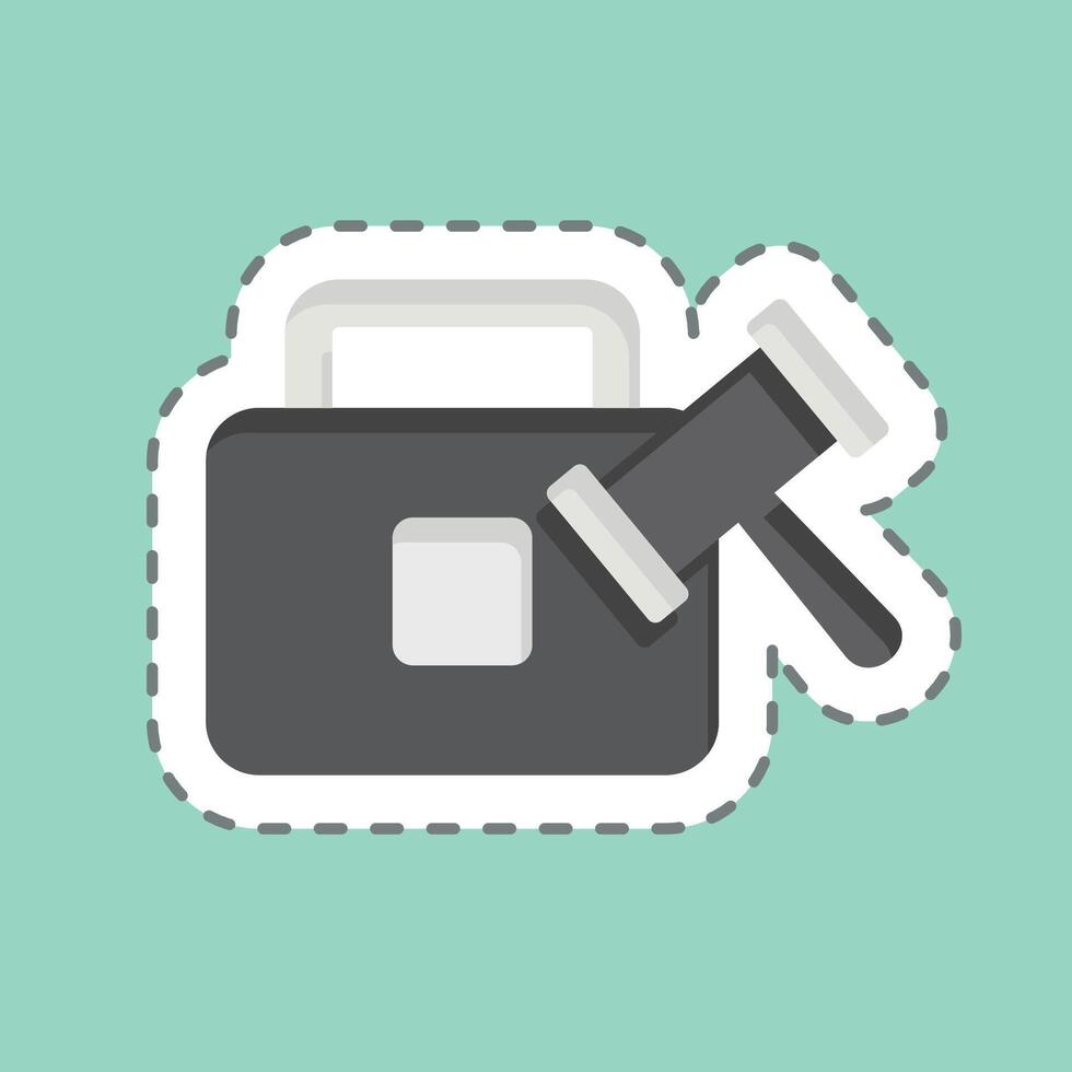 Sticker line cut Case. related to Justice symbol. simple design editable vector