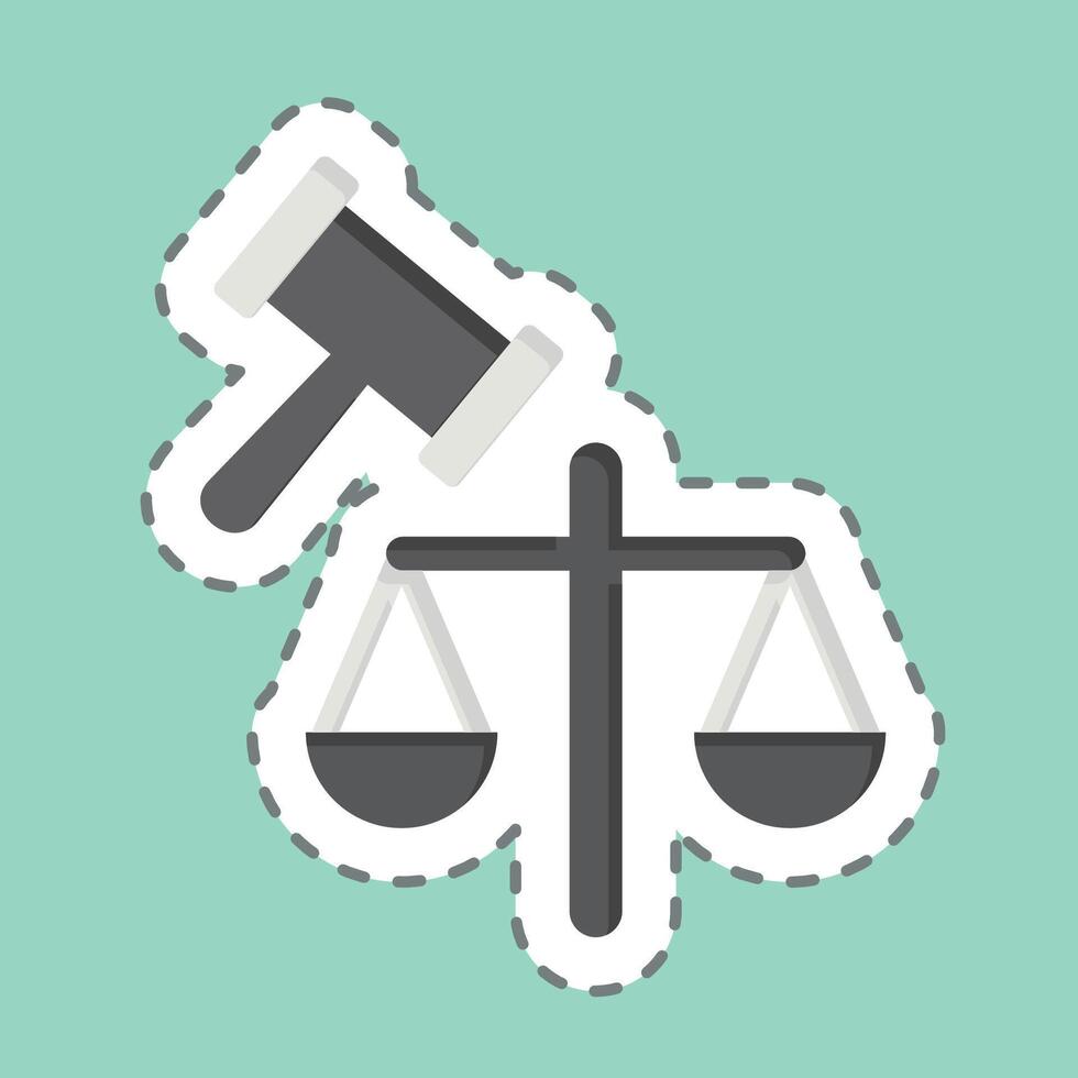 Sticker line cut Jury. related to Justice symbol. simple design editable 1 vector