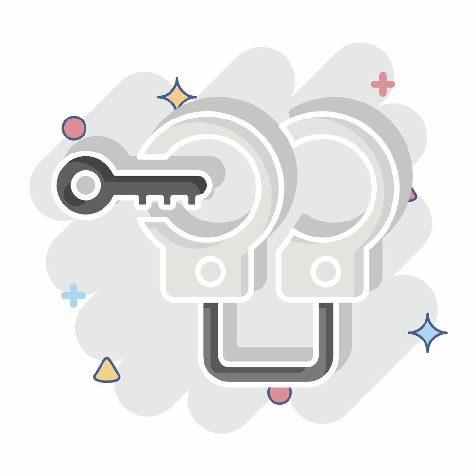 Icon Arrest. related to Justice symbol. comic style. simple design editable vector