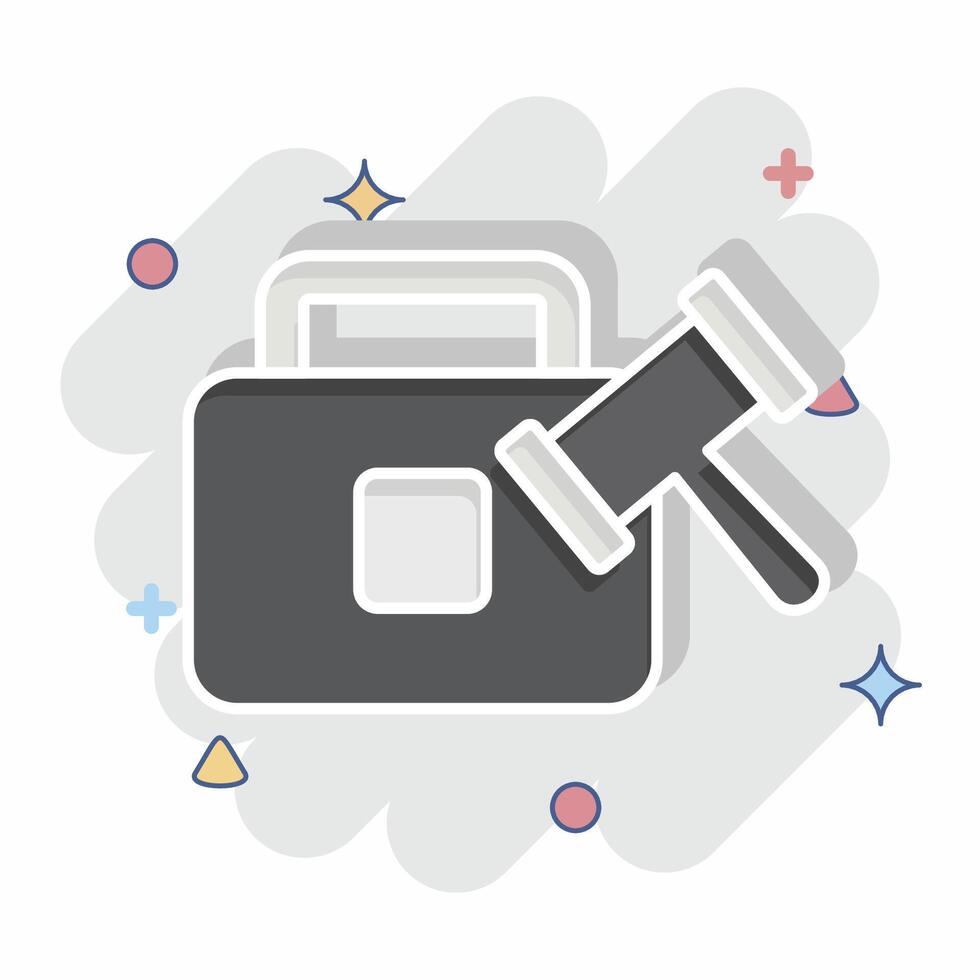 Icon Case. related to Justice symbol. comic style. simple design editable vector