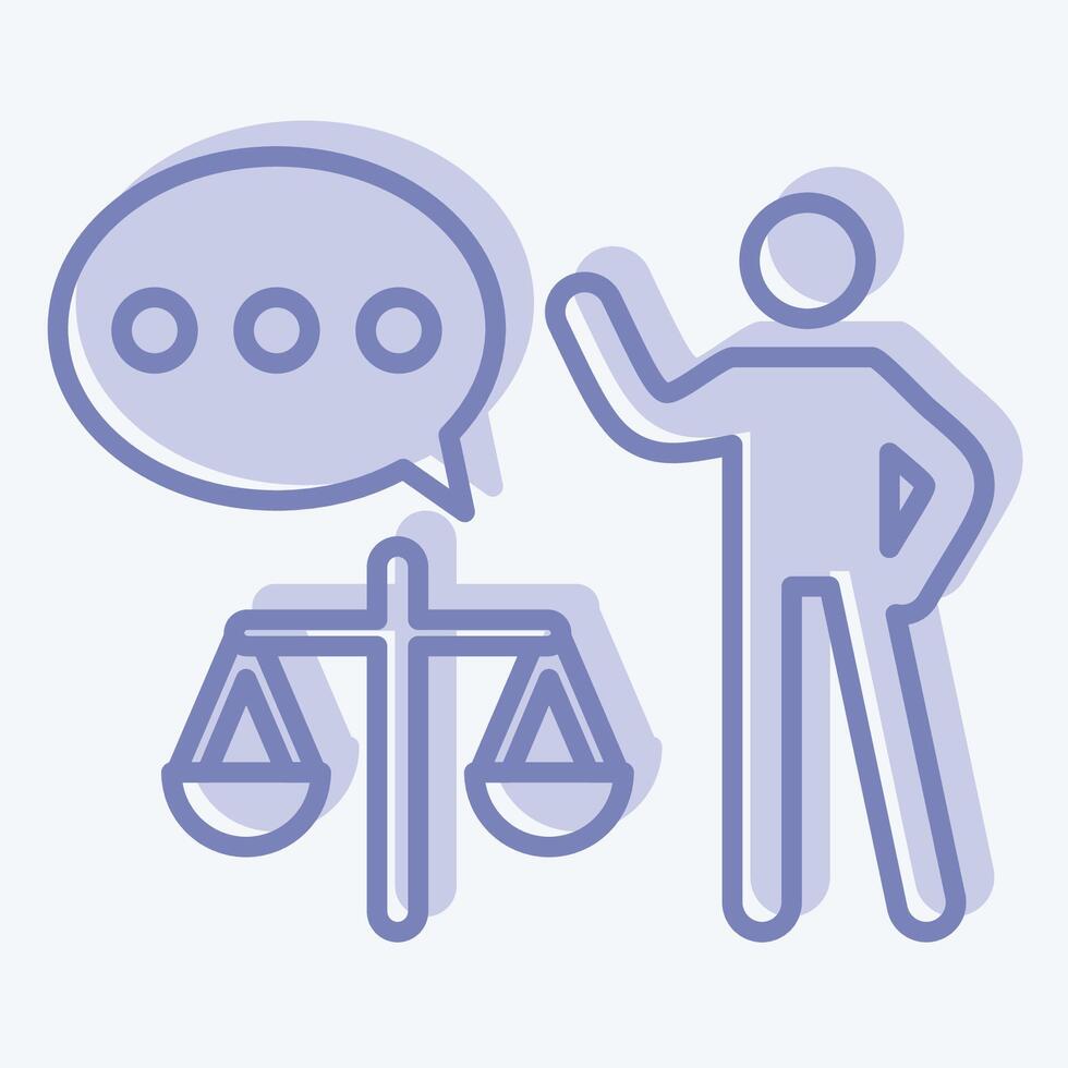 Icon Lawyer. related to Justice symbol. two tone style. simple design editable vector