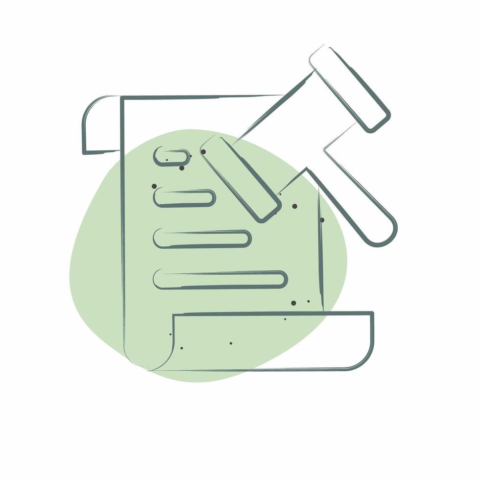 Icon Law. related to Justice symbol. Color Spot Style. simple design editable vector