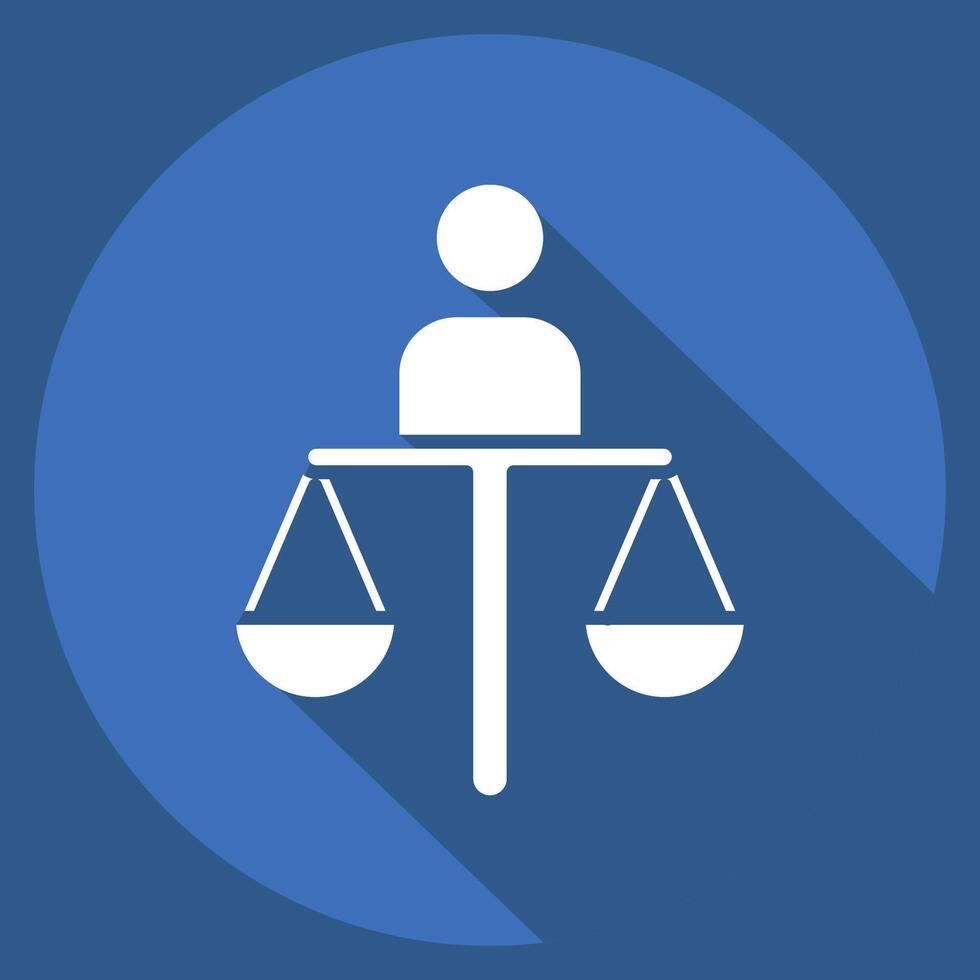 Icon Judgment. related to Justice symbol. long shadow style. simple design editable vector