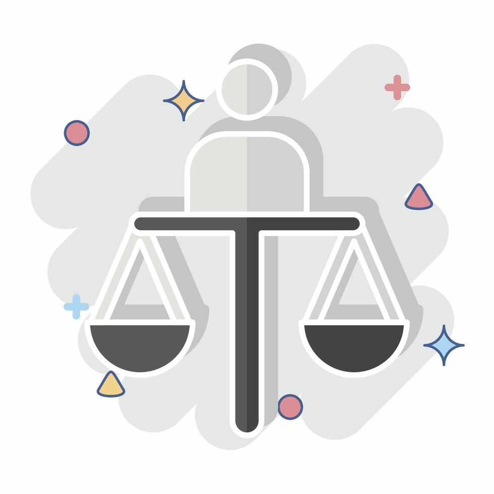 Icon Judgment. related to Justice symbol. comic style. simple design editable vector