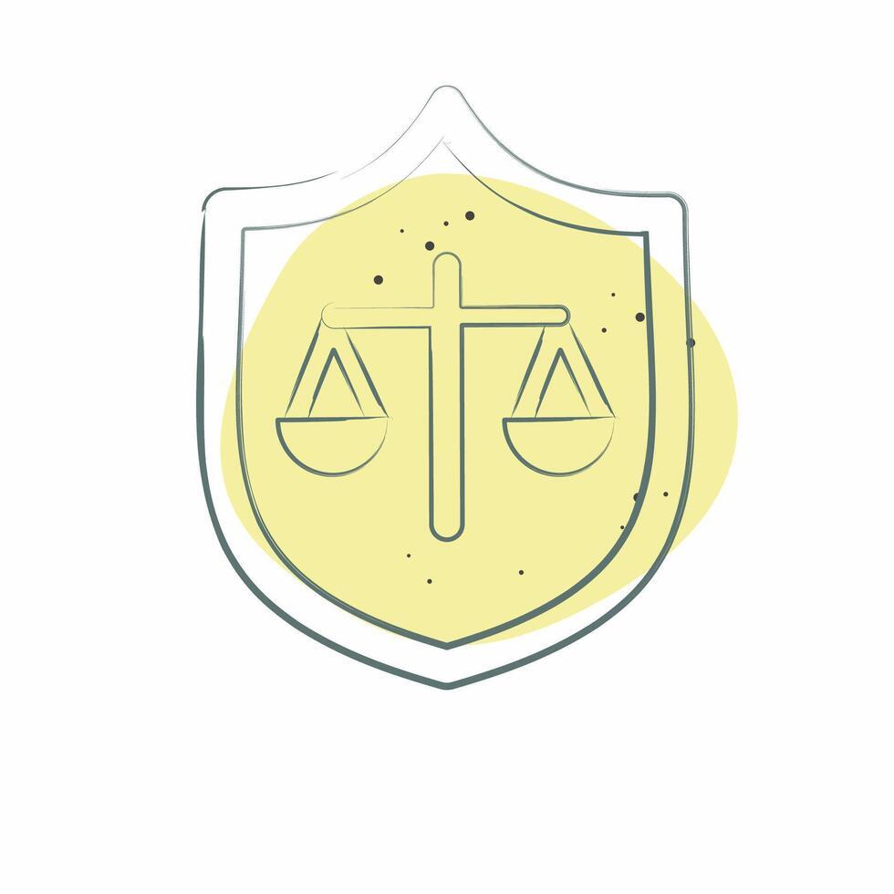 Icon Justice. related to Justice symbol. Color Spot Style. simple design editable vector