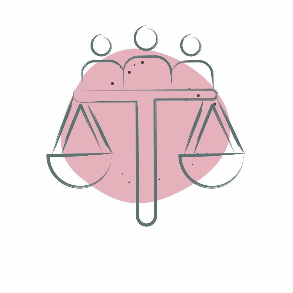 Icon Judgment. related to Justice symbol. Color Spot Style. simple design editable 1 vector