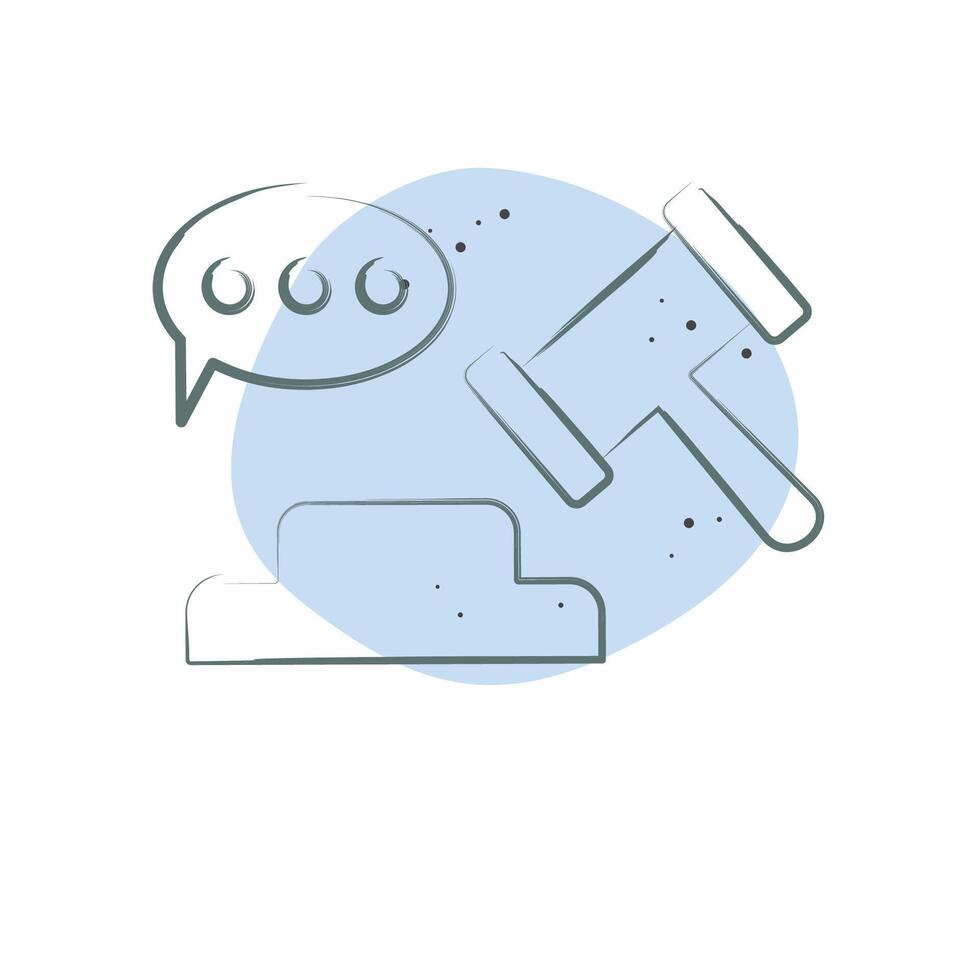 Icon Verdict. related to Justice symbol. Color Spot Style. simple design editable vector
