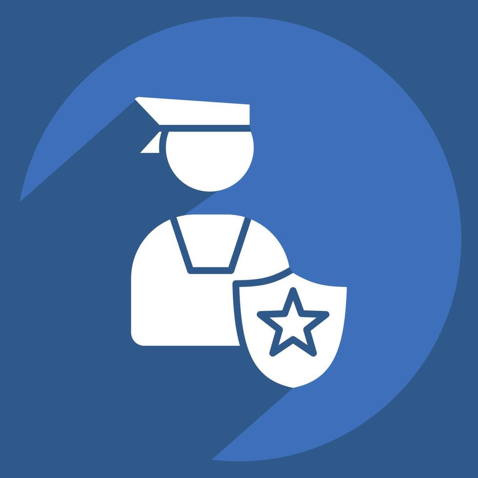 Icon Authority. related to Justice symbol. long shadow style. simple design editable vector