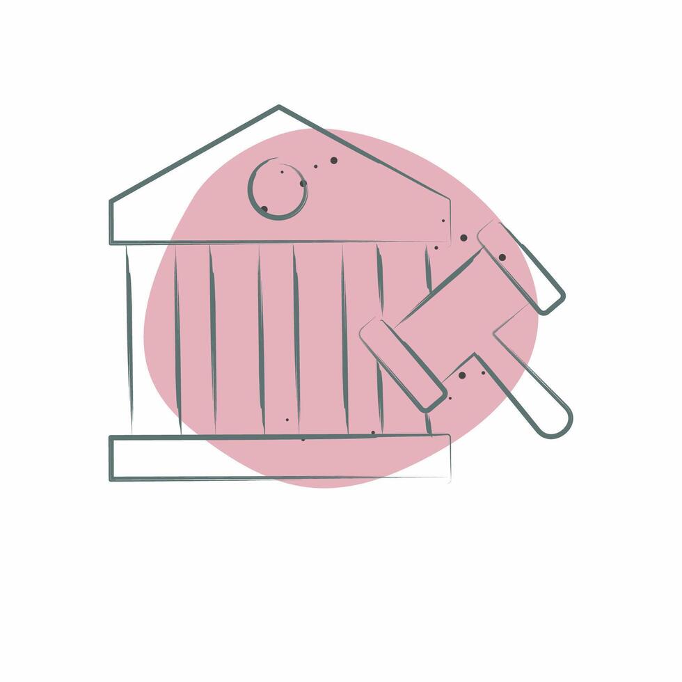 Icon Court. related to Justice symbol. Color Spot Style. simple design editable vector