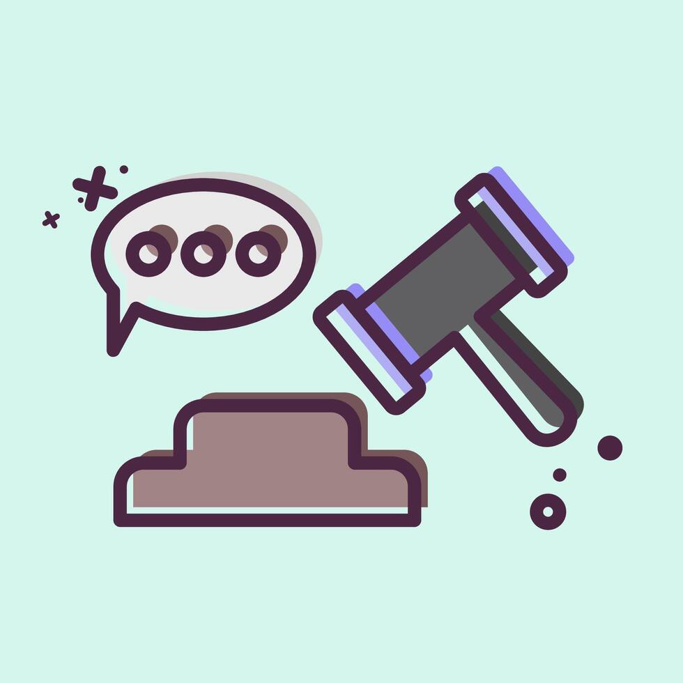 Icon Verdict. related to Justice symbol. MBE style. simple design editable vector