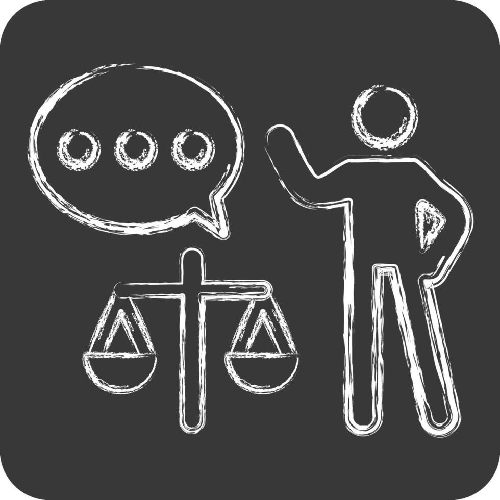 Icon Lawyer. related to Justice symbol. chalk Style. simple design editable vector