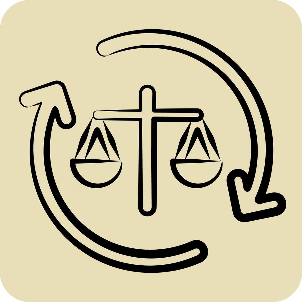 Icon Legal Process. related to Justice symbol. hand drawn style. simple design editable vector