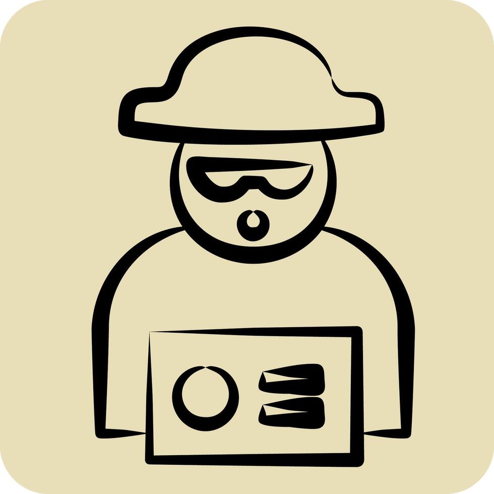Icon Warrant. related to Justice symbol. hand drawn style. simple design editable vector