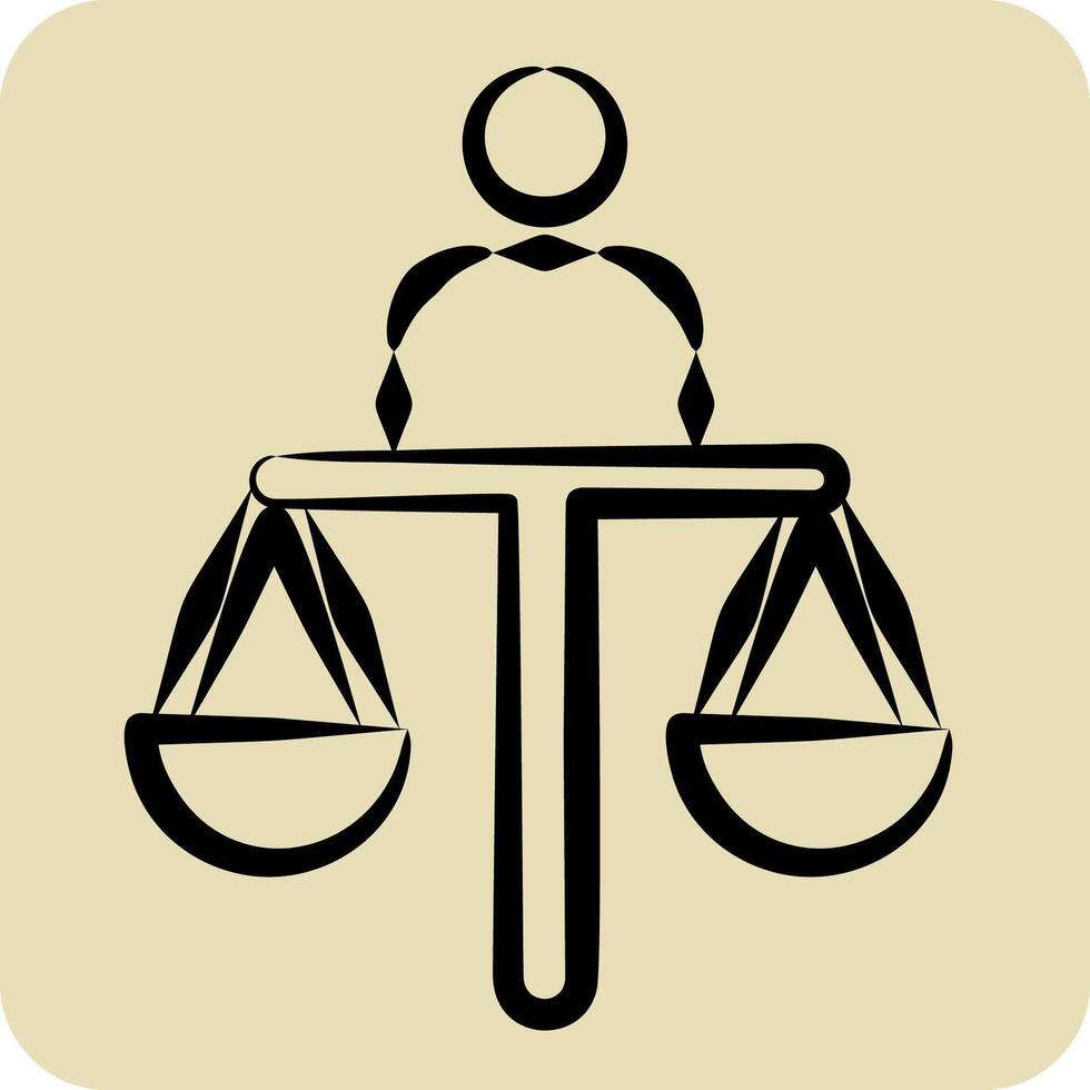 Icon Judgment. related to Justice symbol. hand drawn style. simple design editable vector