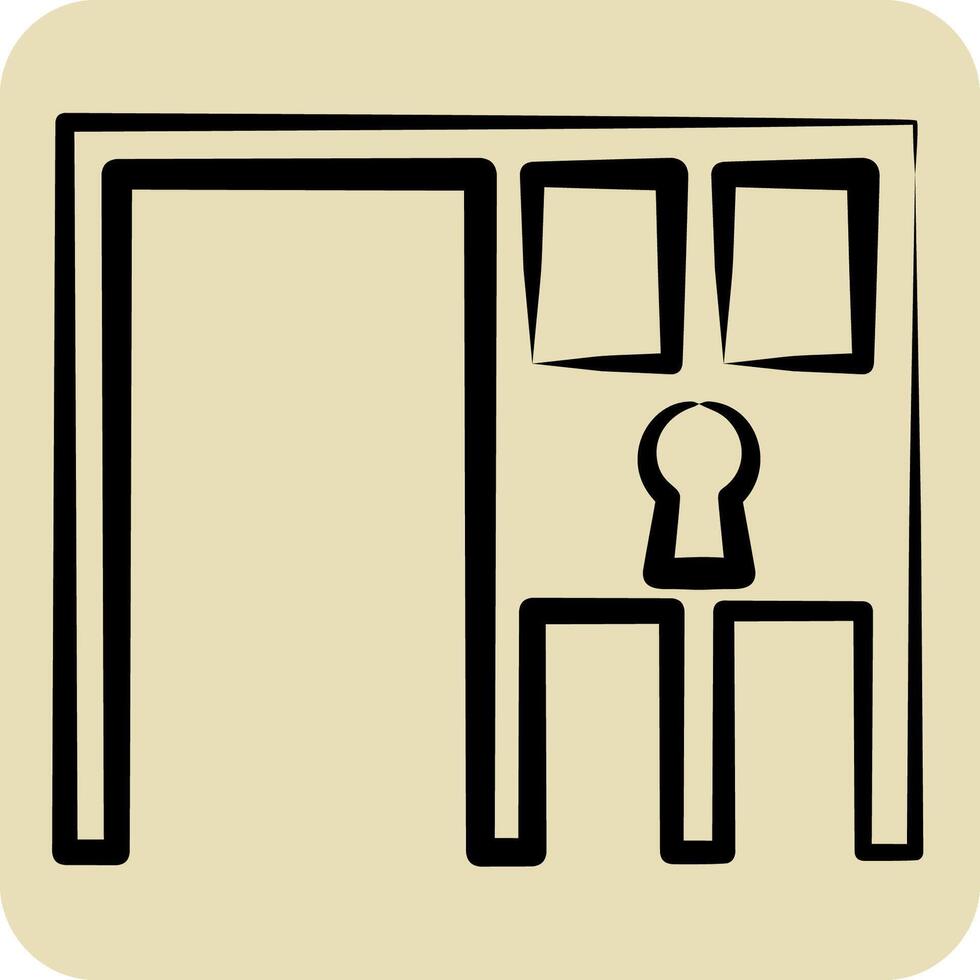 Icon Jail. related to Justice symbol. hand drawn style. simple design editable vector