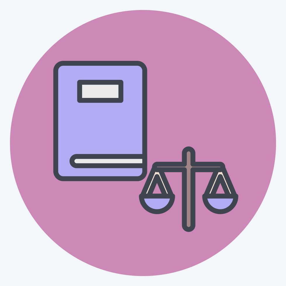 Icon Legal. related to Justice symbol. color mate style. simple design editable vector