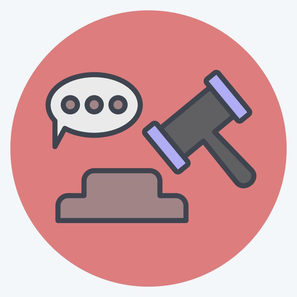Icon Verdict. related to Justice symbol. color mate style. simple design editable vector