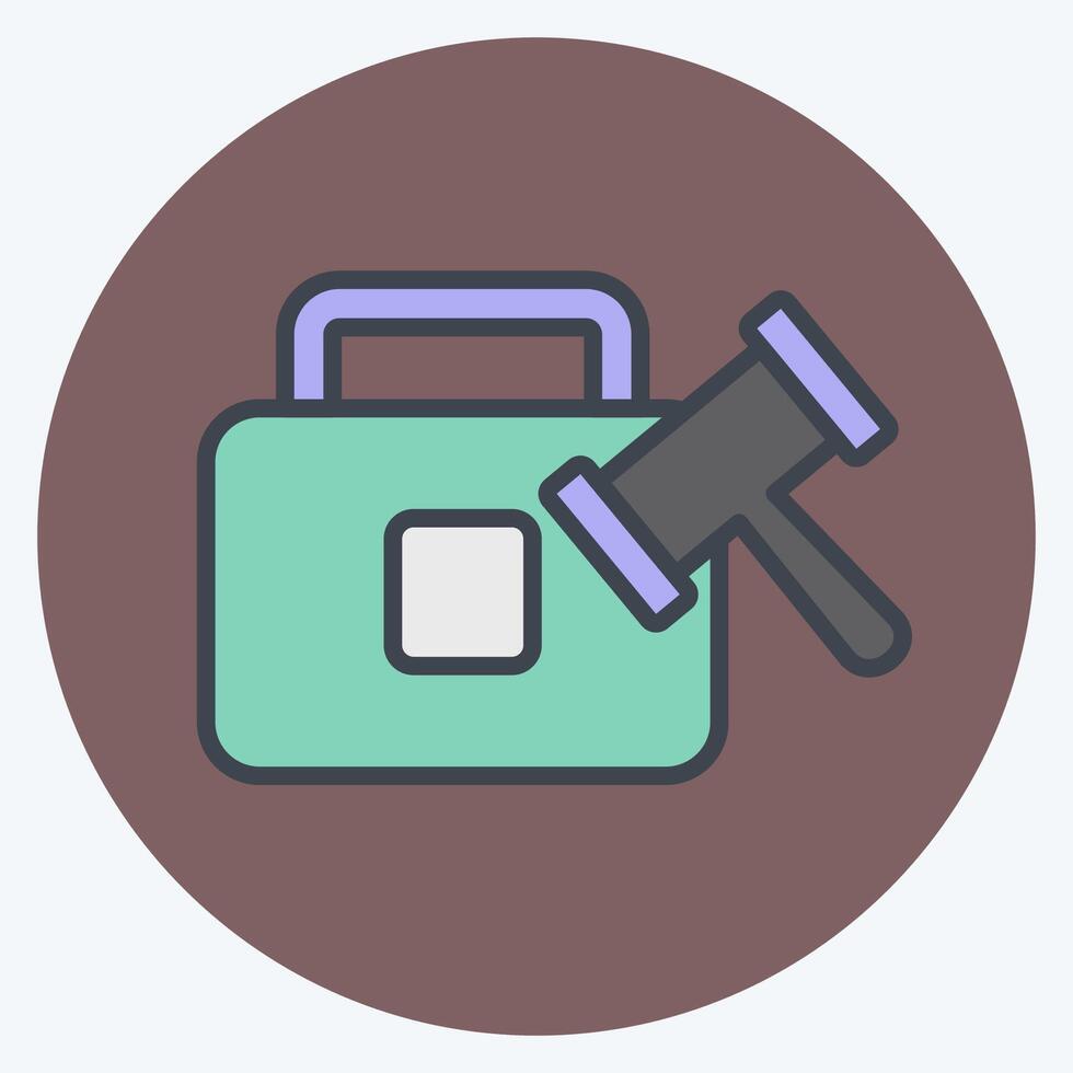 Icon Case. related to Justice symbol. color mate style. simple design editable vector