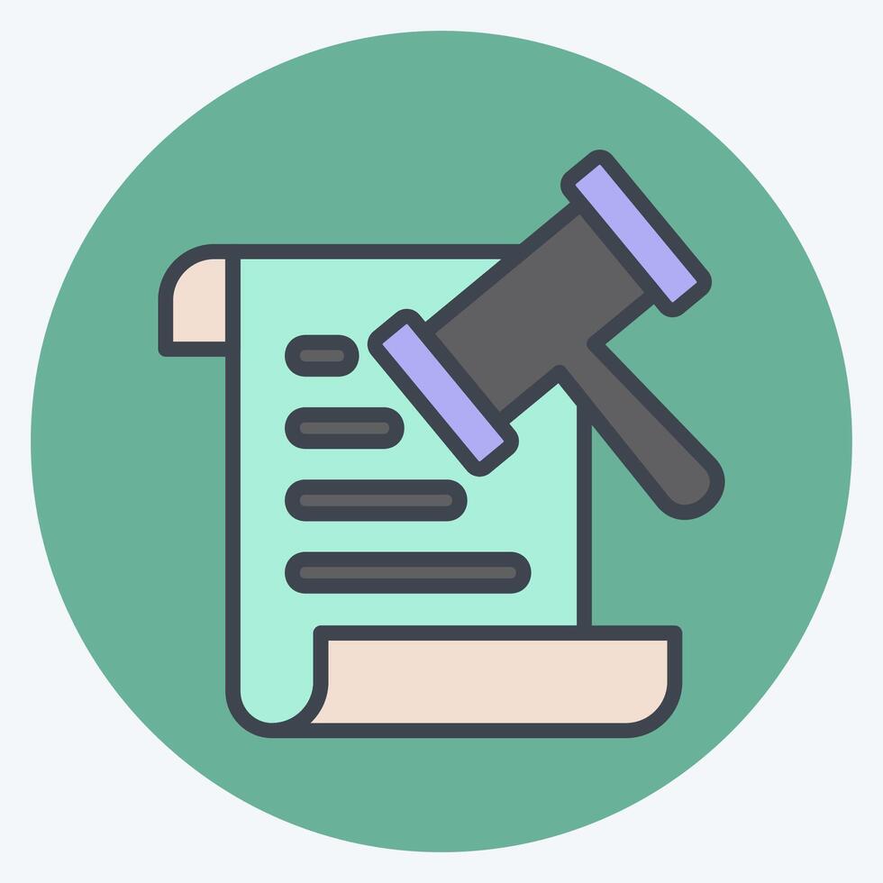 Icon Law. related to Justice symbol. color mate style. simple design editable vector
