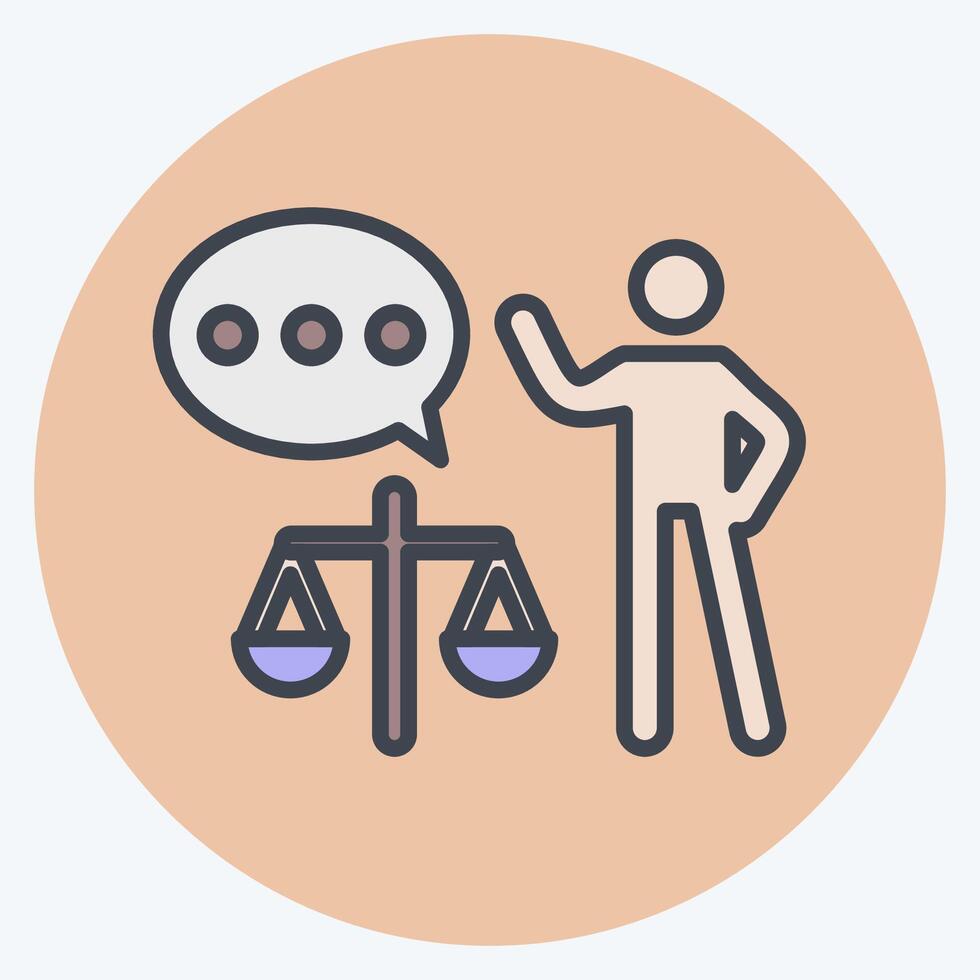 Icon Lawyer. related to Justice symbol. color mate style. simple design editable vector