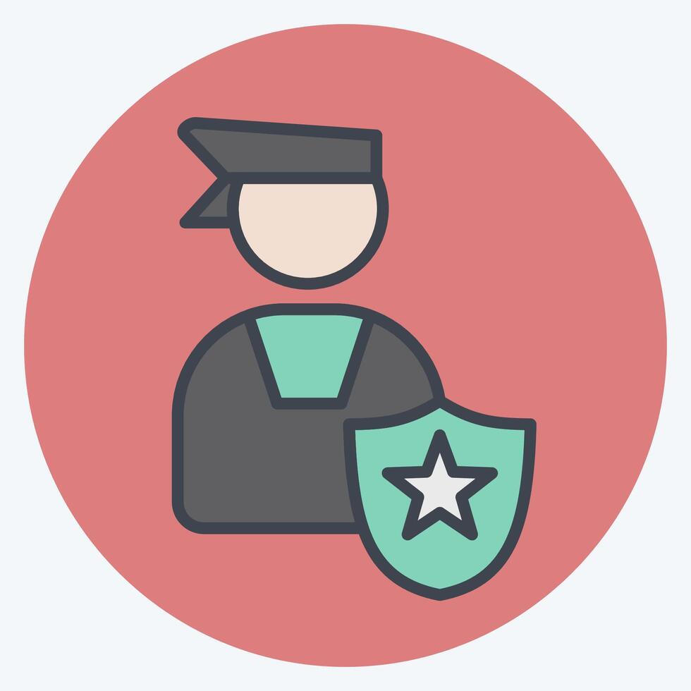 Icon Authority. related to Justice symbol. color mate style. simple design editable vector