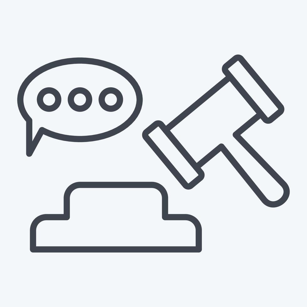 Icon Verdict. related to Justice symbol. line style. simple design editable vector