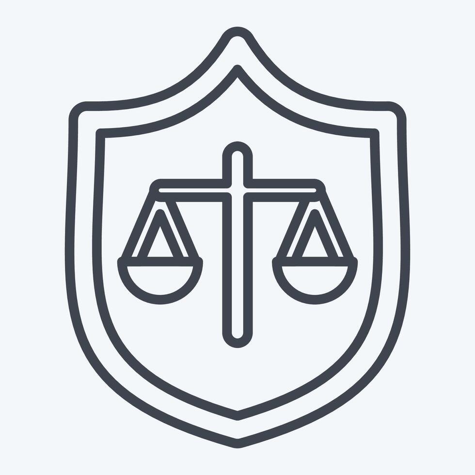 Icon Justice. related to Justice symbol. line style. simple design editable vector