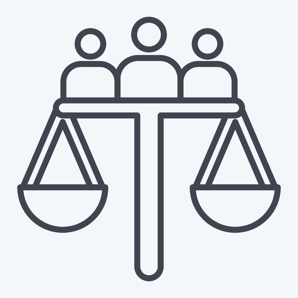 Icon Judgment. related to Justice symbol. line style. simple design editable 1 vector
